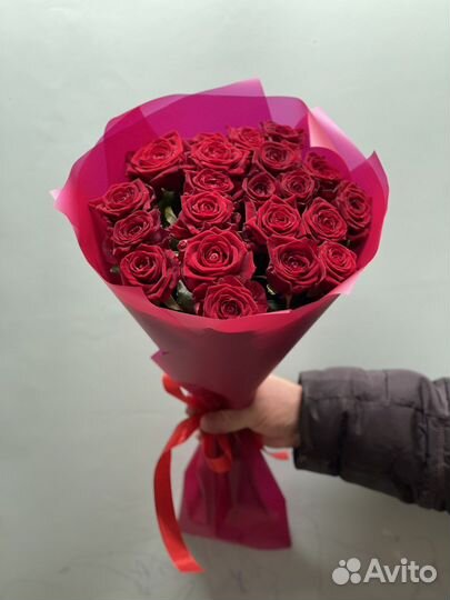 Букет из красной розы цветы