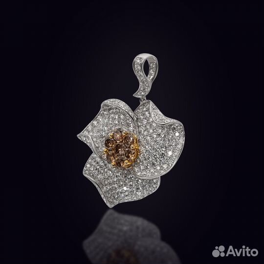 Золотой Кулон 750 пробы с бриллиантами. Рассрочка
