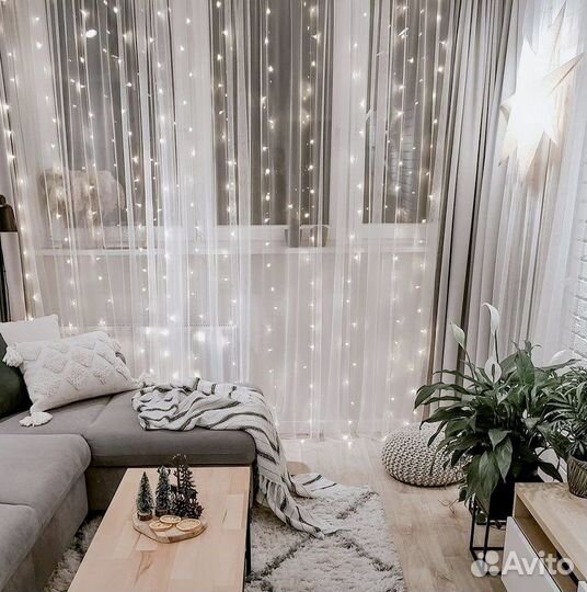 Гирлянда штора на окно 3*2