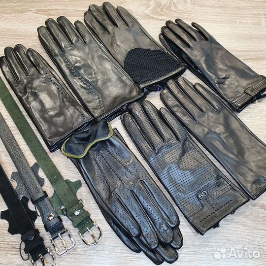 Перчатки женские кожаные