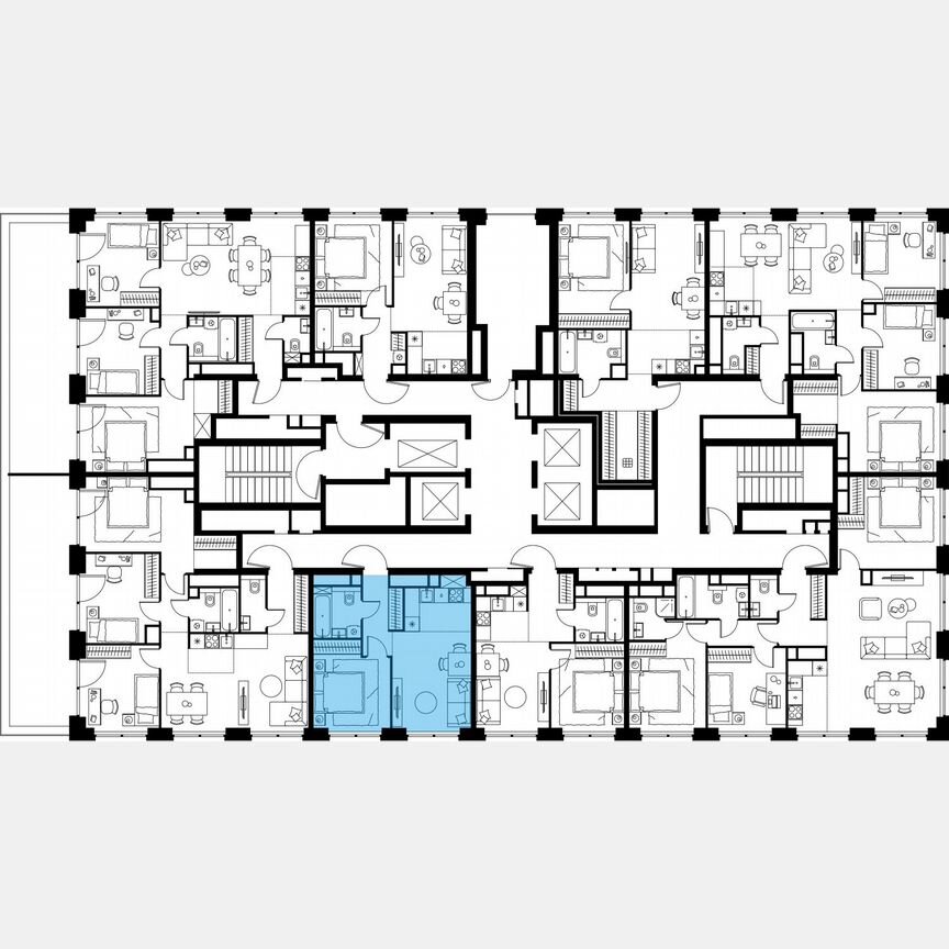 2-к. квартира, 38,1 м², 42/64 эт.