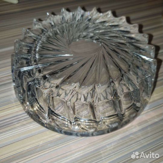 Хрустальная пепельница СССР круглая