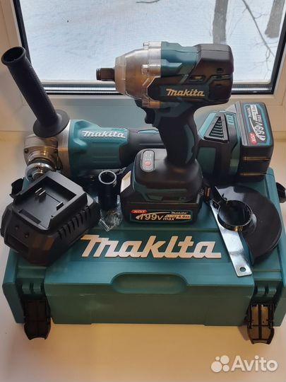 Болгарка (ушм) + Гайковёрт, набор 2в1 Makita