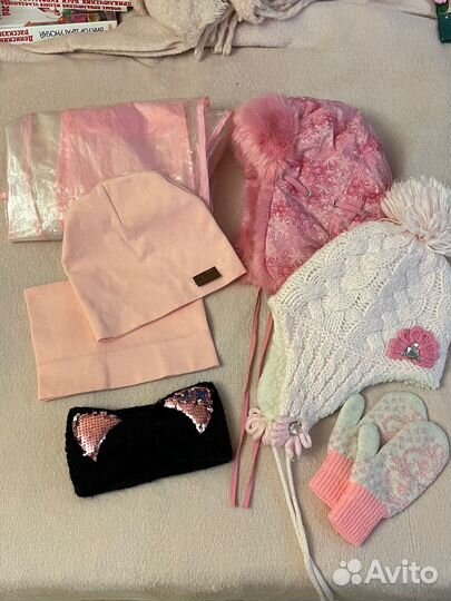 Дождевик и шапки девочке от 122 р и до 8 лет