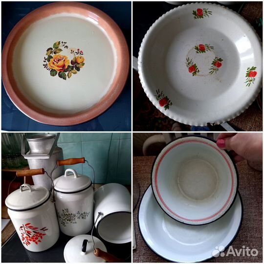 Бидон блюдо эмалированный алюминиевый СССР