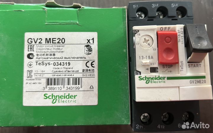 Силовой автомат Shneider Electric GV2 ME20