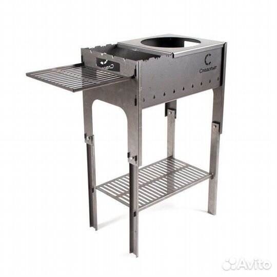 Мангал складной со столиком и подставкой под казан