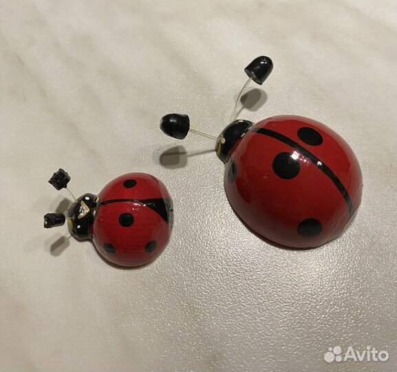 Набор магнитов Божьи коровки 2 шт. дерево