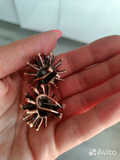 Крупные серьги ёжики