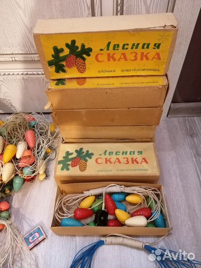 Гирлянда шишки лесная сказка СССР электрогирлянда