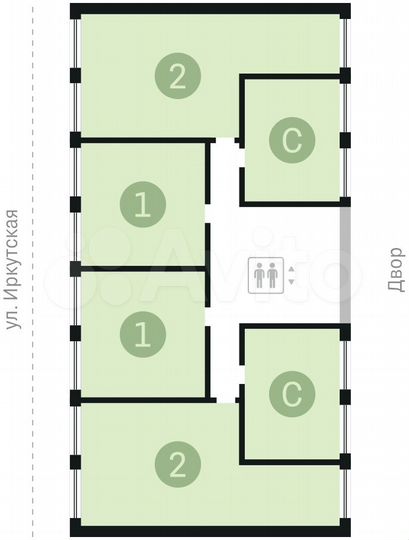 2-к. квартира, 68,1 м², 3/17 эт.