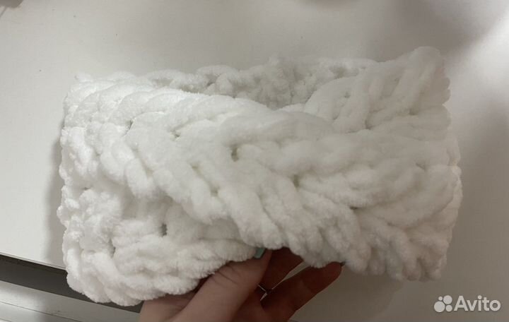 Повязка на голову женская из ализе пуффи