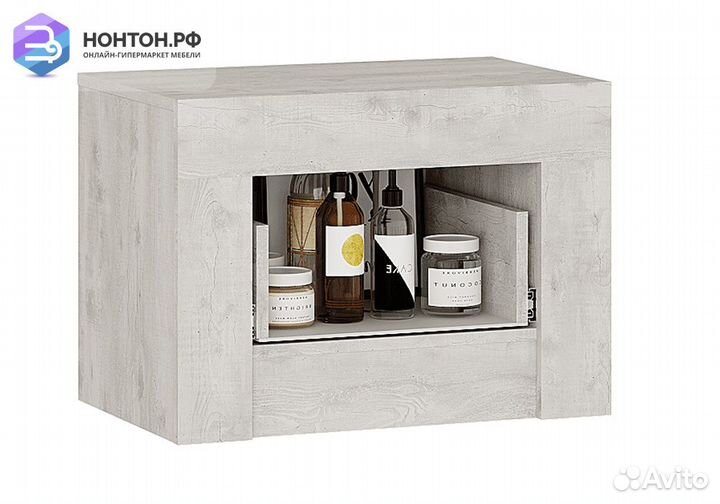 Тумба прикроватная Леонардо бетон пайн светлый / г