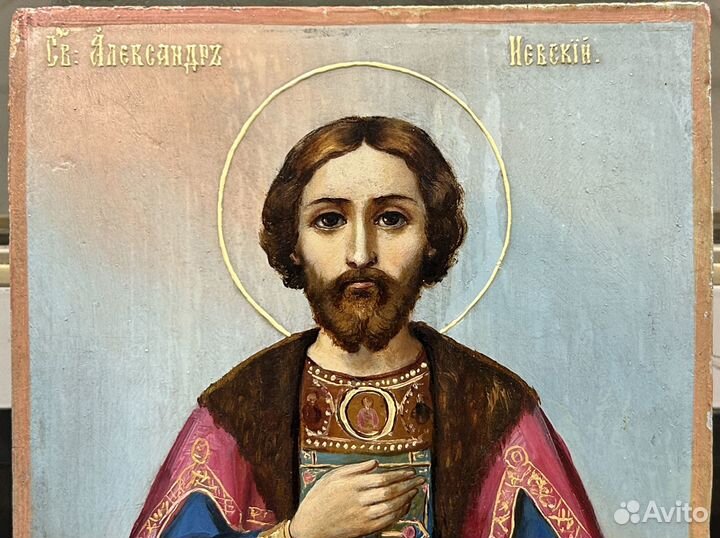 Икона Святой Князь Александр Невский Люкс