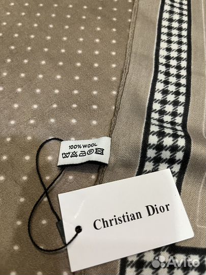 Платок шерстяной Dior коричневый тонкий новый