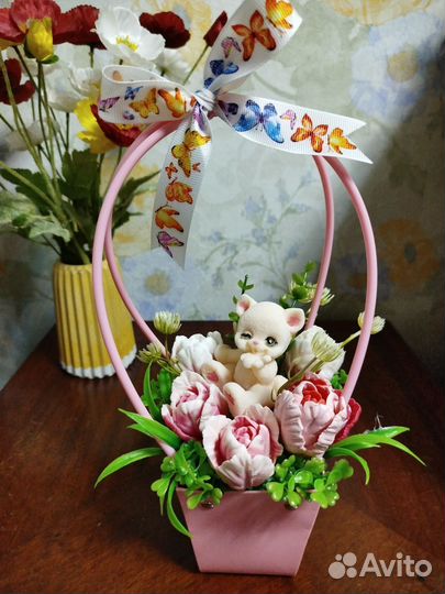 Букет из мыла, на день Валентина, 8 марта