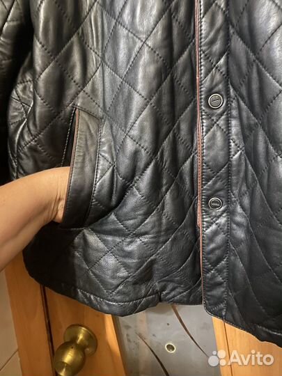 Куртка кожаная стеганая муж.56 Турция