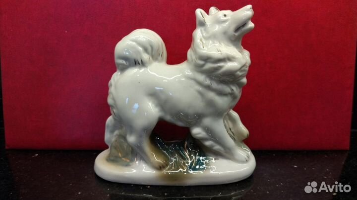 Статуэтка «Лайка», фарфор, Гжель, СССР 1950-е