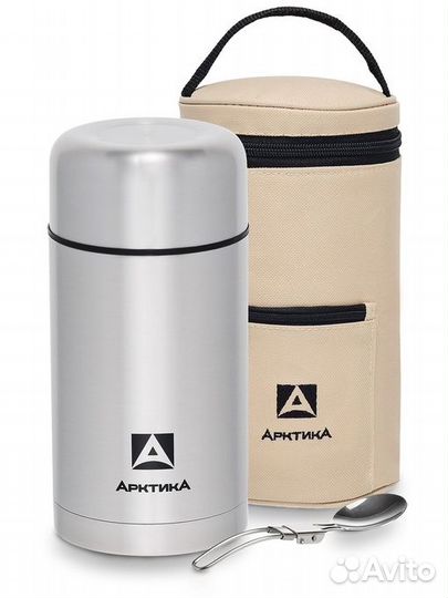 Термос для еды 1 л Арктика с чехлом и ложкой