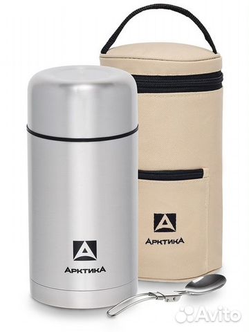 Термос для еды 1 л Арктика с чехлом и ложкой