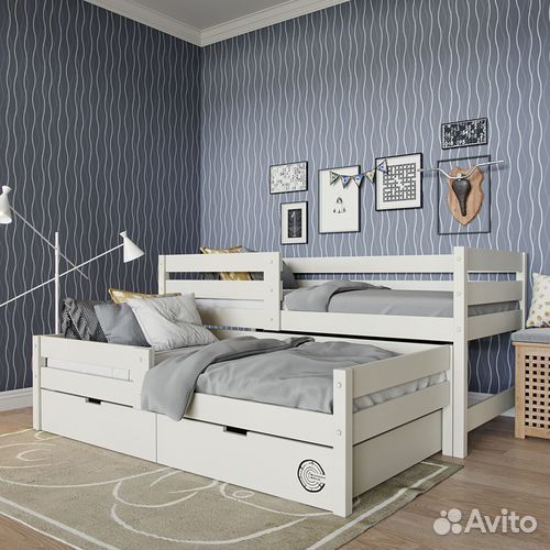 Детская кровать из березы для 2-х детей