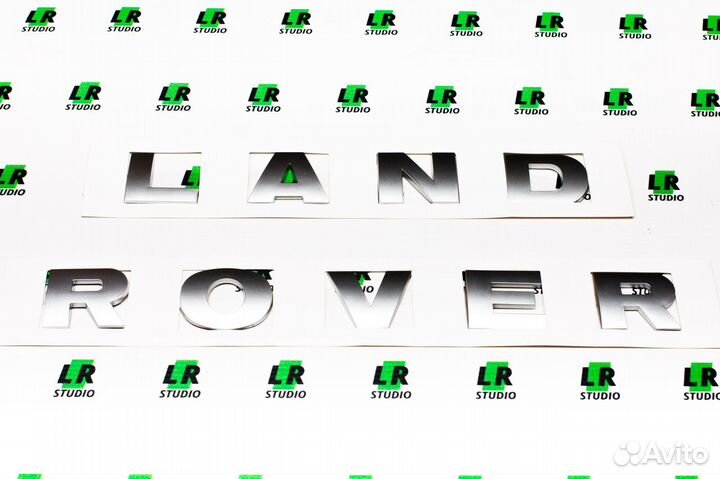 Буквы land rover серые матовые