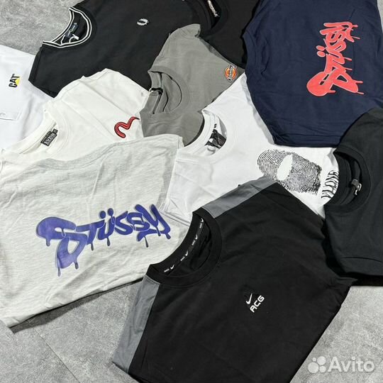 Футболки Stussy Carhartt Vlone Evisu Dickies