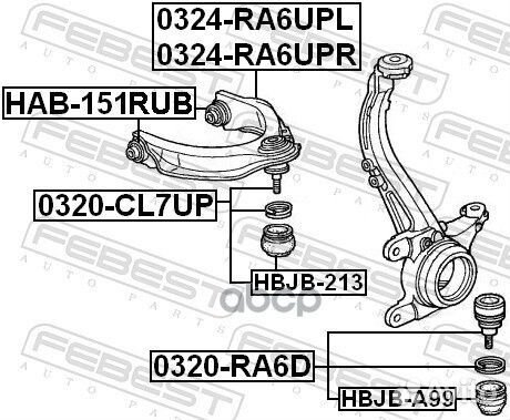 Сайлентблок HAB151RUB Febest