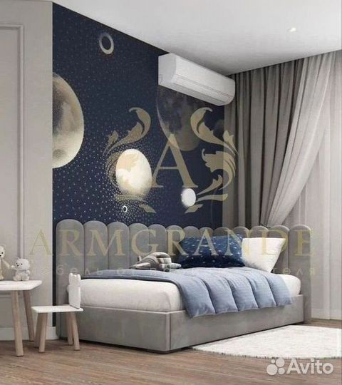 Кровать с мягким изголовьем под заказ