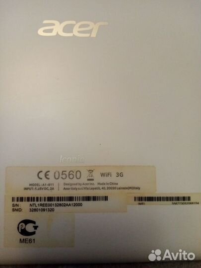 Планшет Acer iconia