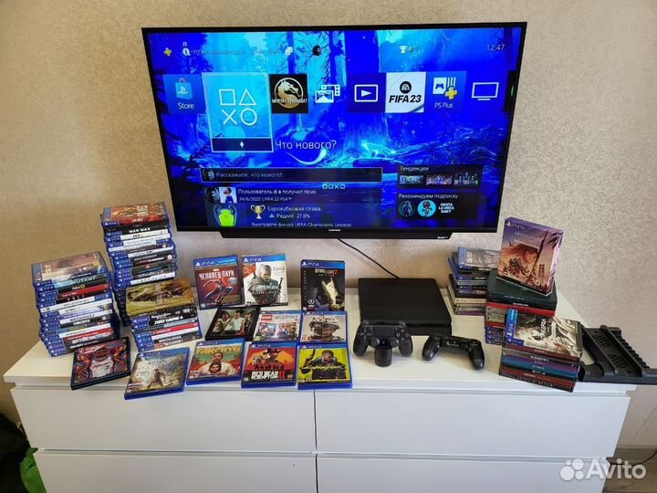 Sony playstation 4 slim + 70 игр