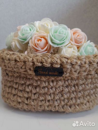 Корзинка для хранения из джута