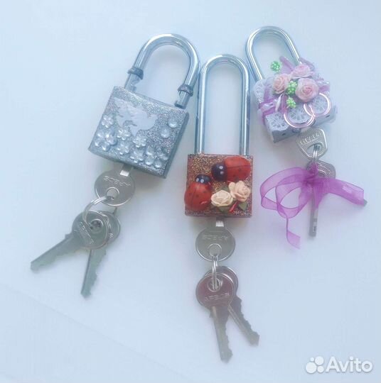 Свадебные замочки с ключами маленькие
