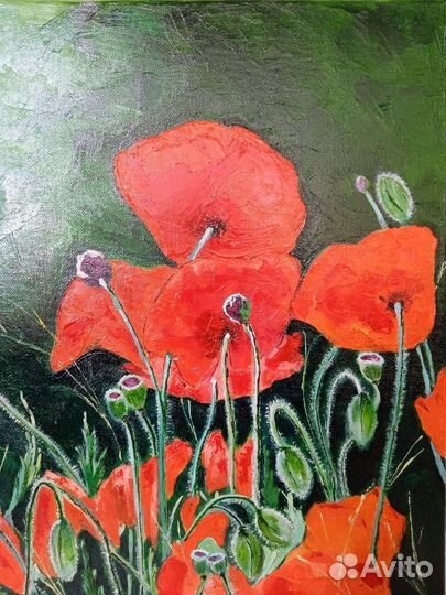 Картина маслом на холсте цветы