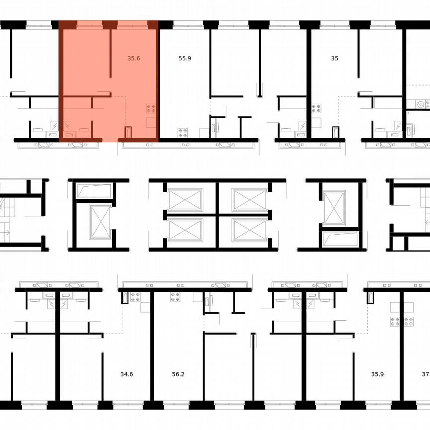 1-к. квартира, 35,6 м², 18/53 эт.