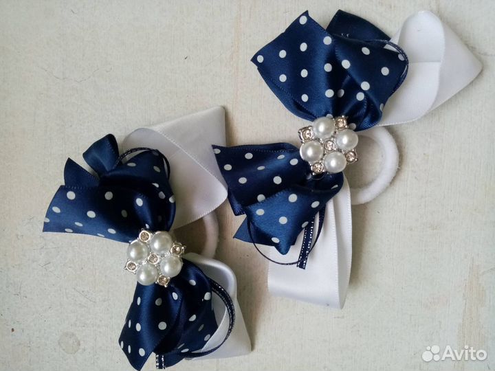 Банты для волос белые