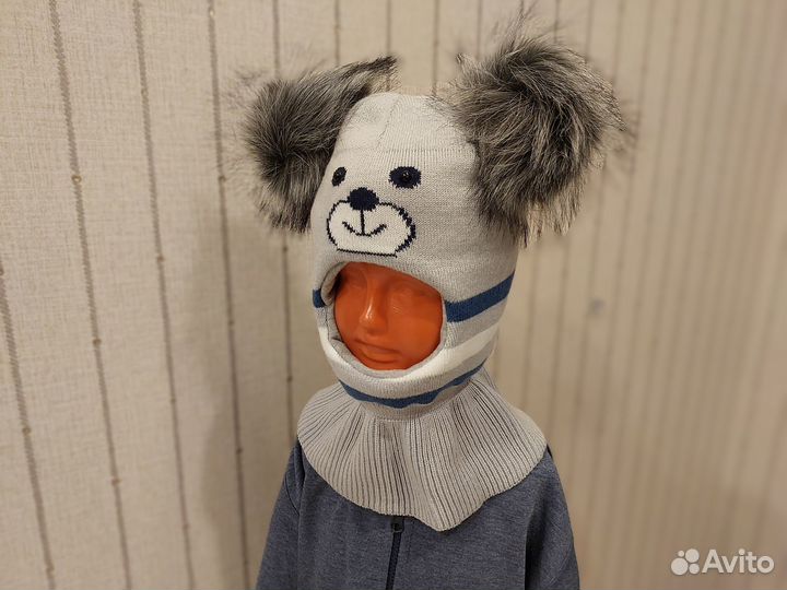 Шапка-шлем зимний детский 6-8 лет утепленный