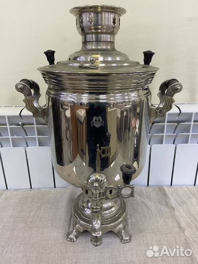 Самовар жаровый. банка. тула. никель. 1950-Е. 8 л