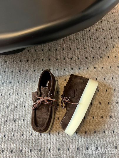 Замшевые ботинки Miu miu