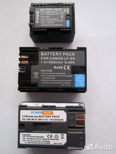 Аккумуляторы для фото и видеокамер canon