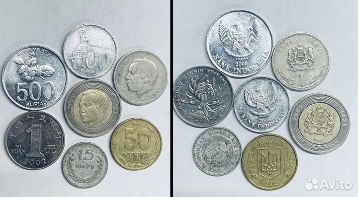 Лоты монет мира и медаль