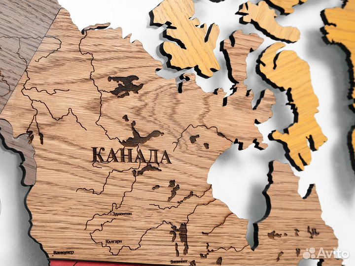 Карта мира из дерева Монтеверде Череповец