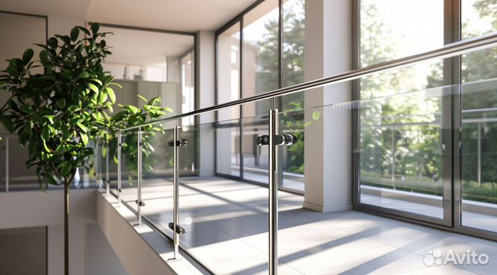 Лестничные перила из стекла
