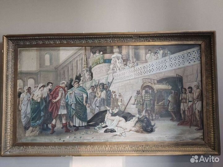 Старинная картина маслом