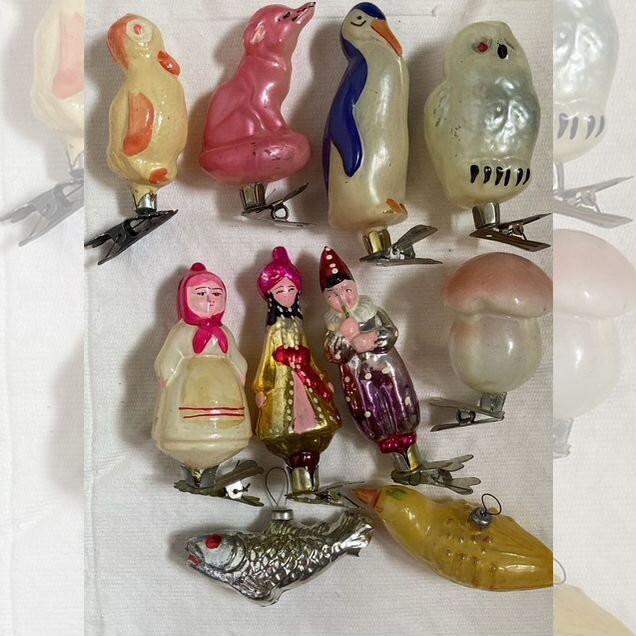 Елочные игрушки СССР на прищепке