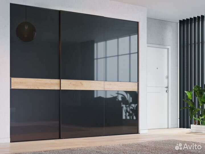 Шкаф-купе встроенный из лдсп с мдф-фасадами