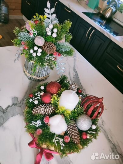 Новогодняя композиция со свечей