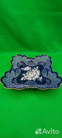 Антикварная конфетница кобальт