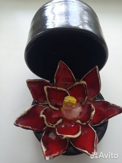 Декоративная керамическая баночка шкатулка Лилия