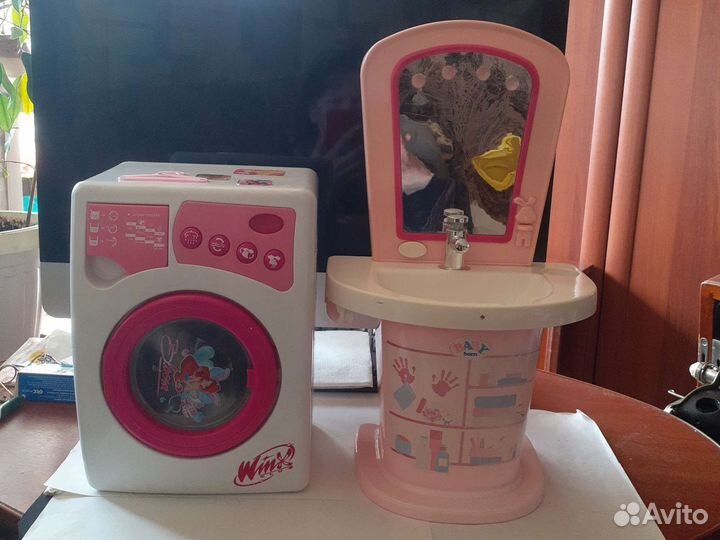 Дет.стир.маш-ка,умыв-к домик,коляска для куклы